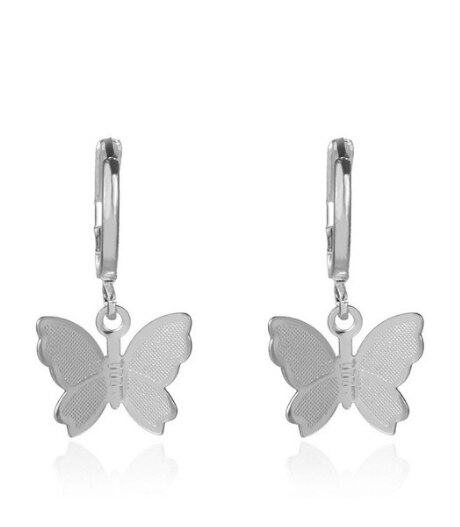 1 paar Karikatur Nette Bären Ohrringe Bunte Kristall Gummibärchen Haken Tropfen Ohrring Süssigkeit Farbe Weihnachten Schmuck: Silber- Schmetterling