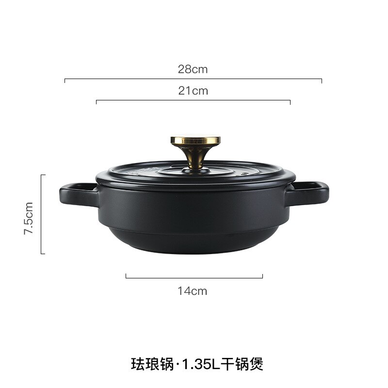 Ensemble de casseroles en céramique, cuiseur vapeur Double couche résistant à la chaleur, Imitation pot en fer, style nordique, pots de cuisine