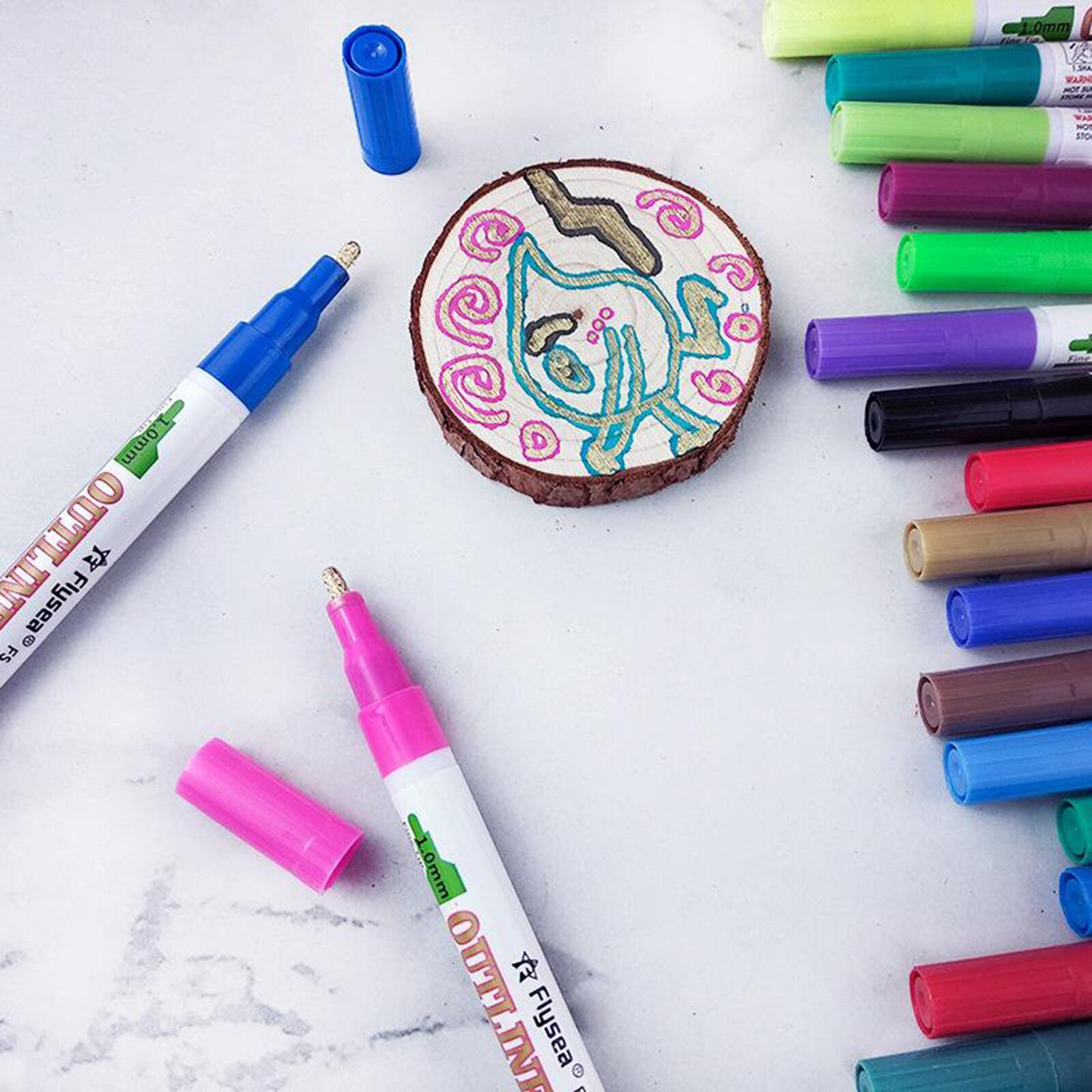 12/18pcs Acrylic Paint Pens Sets Fine Art Marker Metal Glass Rock Waterproof