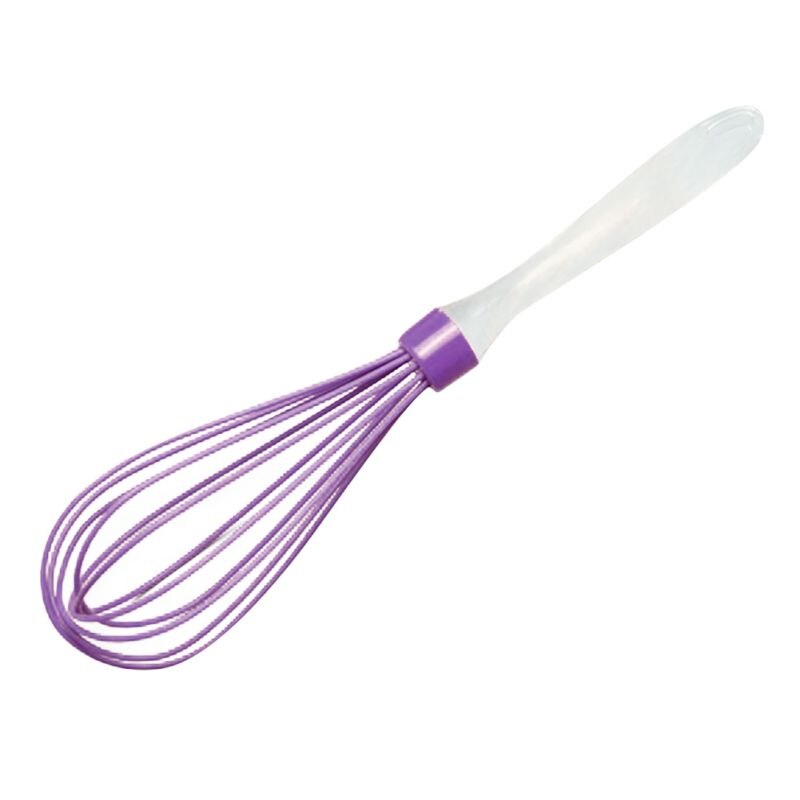 Silicone Whisk With Transparent Handle Handheld Mixer Milk Frother Baking Tool Kitchen Cooking Tool