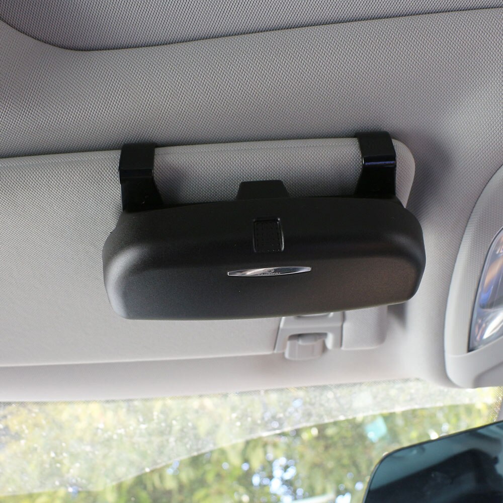 Bil styling briller holder kasse kasse bil solbrille holder opbevaring kasse til suzuki swift jimny  sx4 grand vitara s-cross: Almindelig dobbelt sort