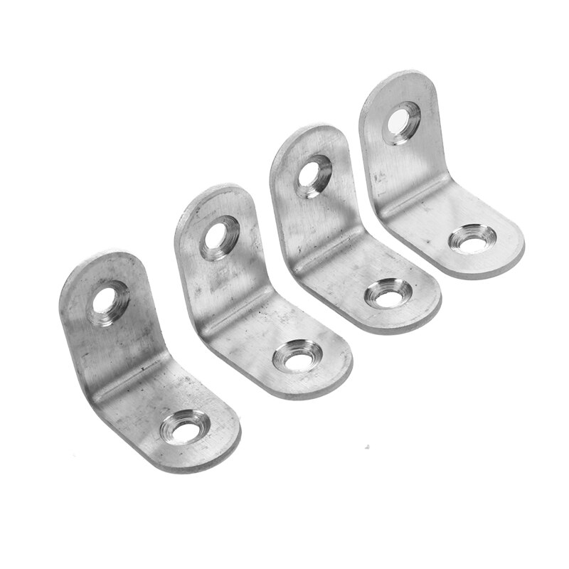 10 stück Edelstahl Runde Ecke winkel eisen verwöhnen Zwei Löcher 25x25x1,5mm
