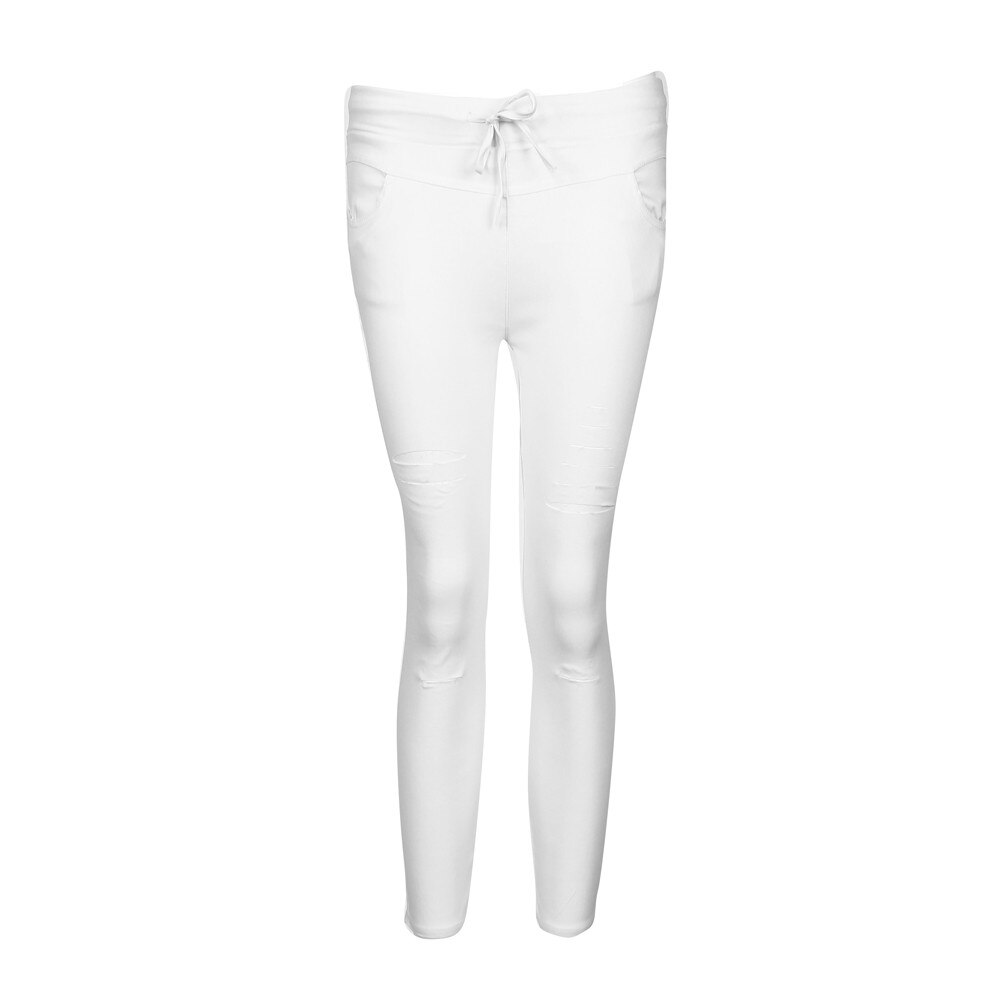 Hardloopsportkleding casual dames skinny gescheurde broek hoge taille stretch slanke broek broek  #4 nv 29: C / Ik