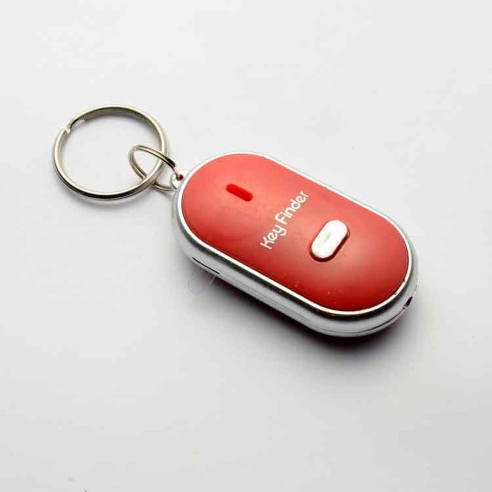Key Finder Anti-lost Smart Key With LED Torch Whistle Key Finder Flashing Beeping Keys Tracker Locator Accessories: Red