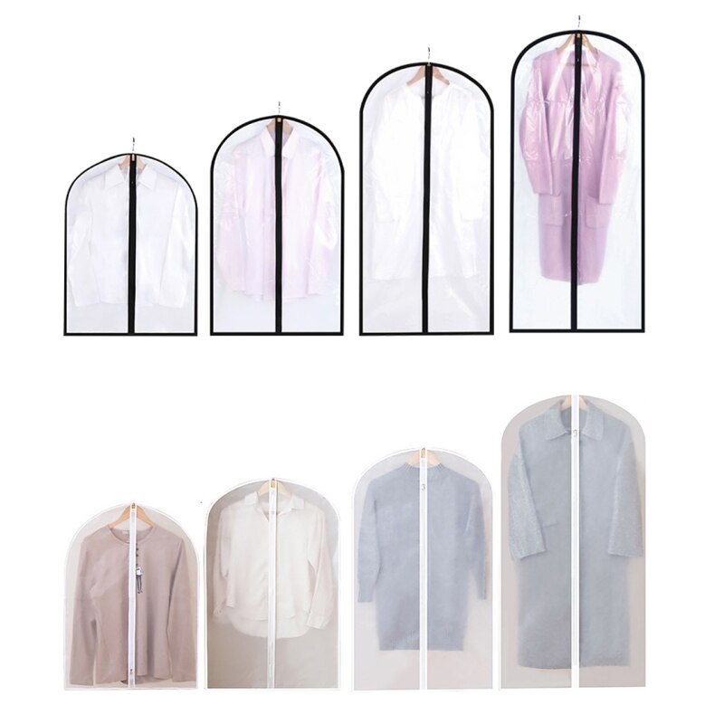 Dust Bag Clothes Hanging Garment Dress Clothes Suit Coat Dust Cover Transparent Wardrobe Storage Bags 4 Sizes