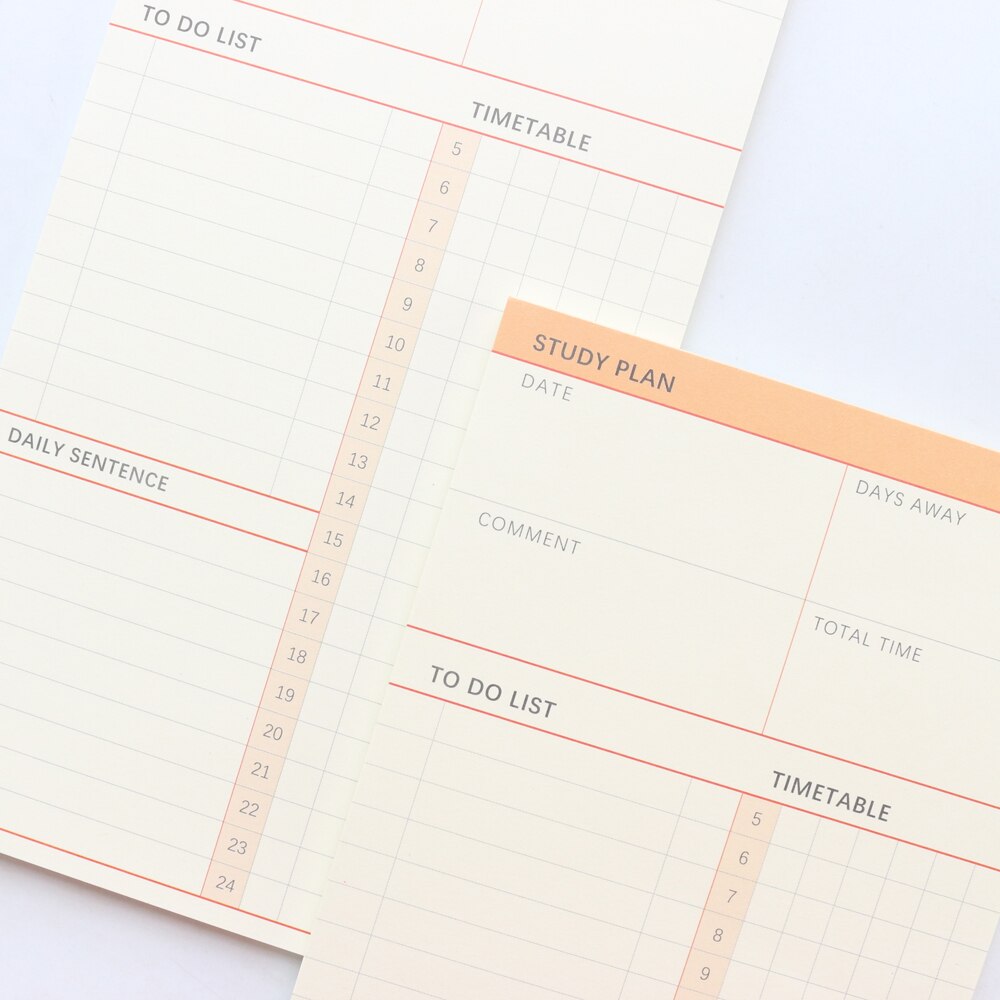 Domikee Leuke Gekleurde School Studie Plan Memo Pad Student Undated Dagelijkse Planner Doen Om Lijst Note Pad Briefpapier tear