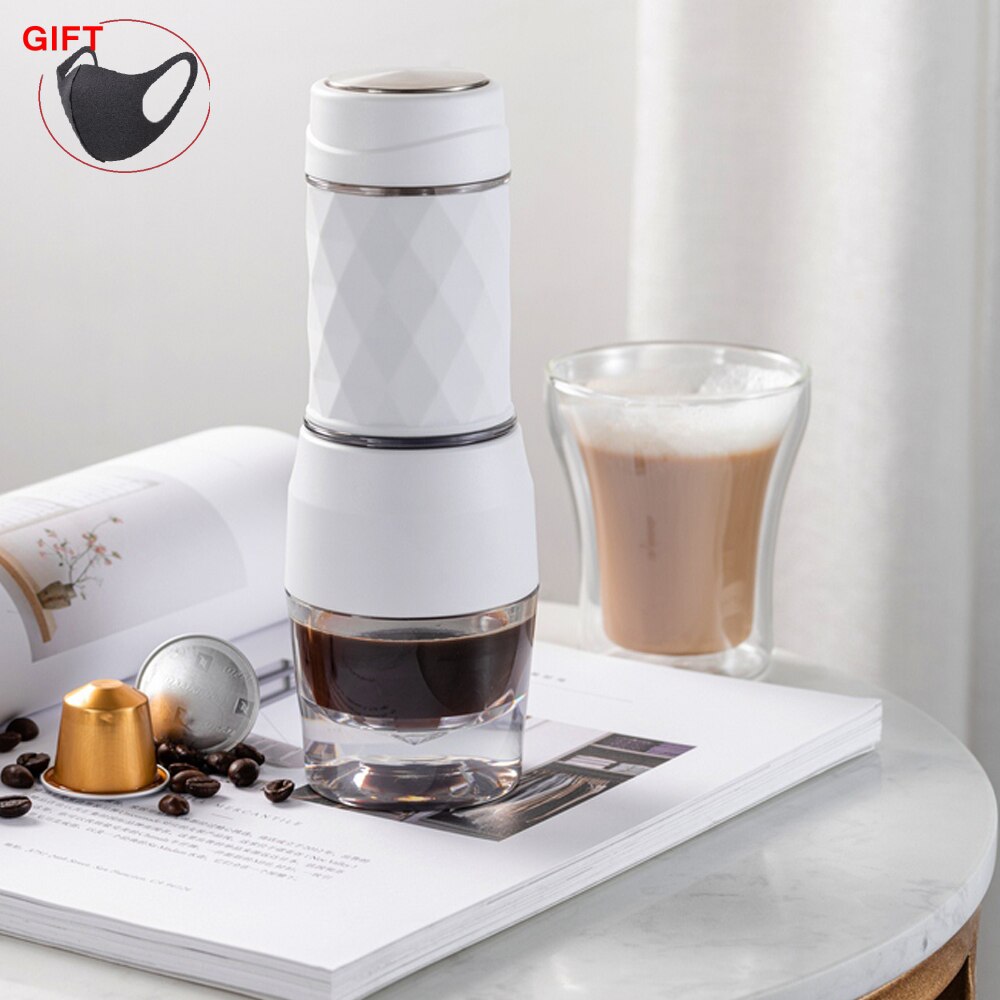 Mini koffiezetapparaat, handmatig, draagbaar, stijlvol, roestvrij staal, draagbaar, koffie- en theezetapparaat, antislip, poedermaker