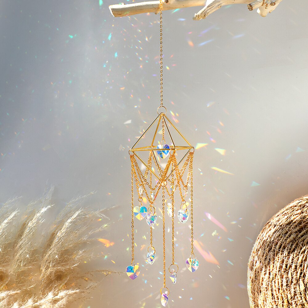 Suncatcher twórca tęczy kryształowy pryzmat dekoracje ogrodowe łapacz słońca kryształ Windchime Suncatchers wiszące kryształy wystrój okna