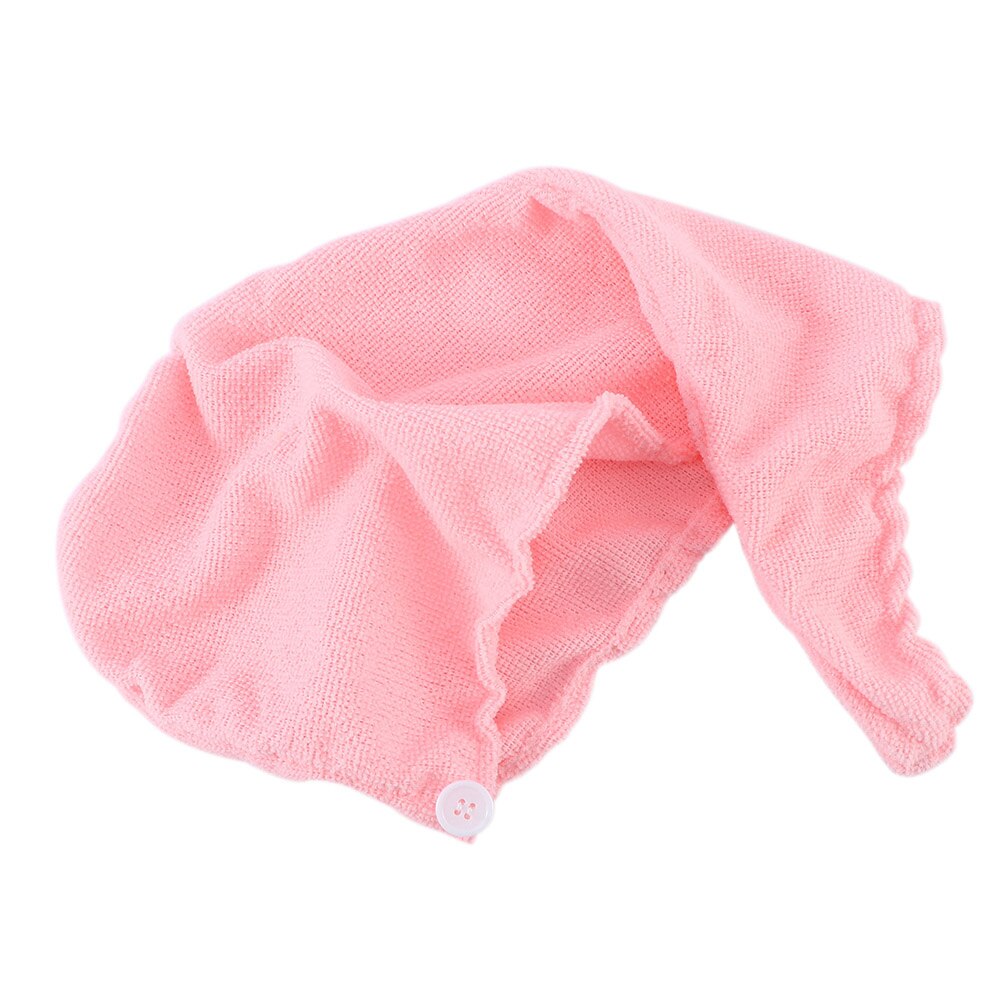 23x56cm microfibre bambou fiber magique séchage Turban enveloppement serviette/chapeau/casquette cheveux sec séchage rapide bain Salon serviettes nécessités à la maison: pink