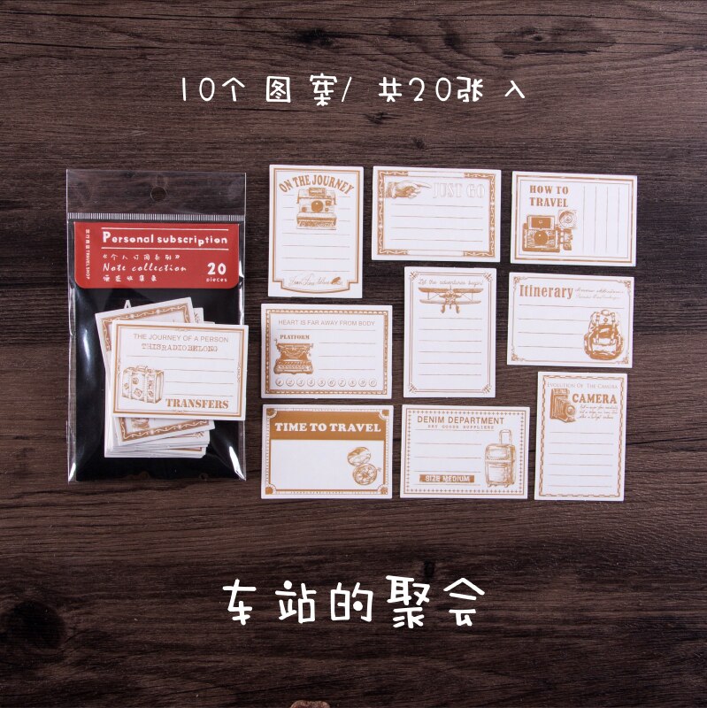 XINAHER 20pcs/bag Vintage junk journal Writable travel label DIY scrapbooking album diary happy planner decoration paper: G