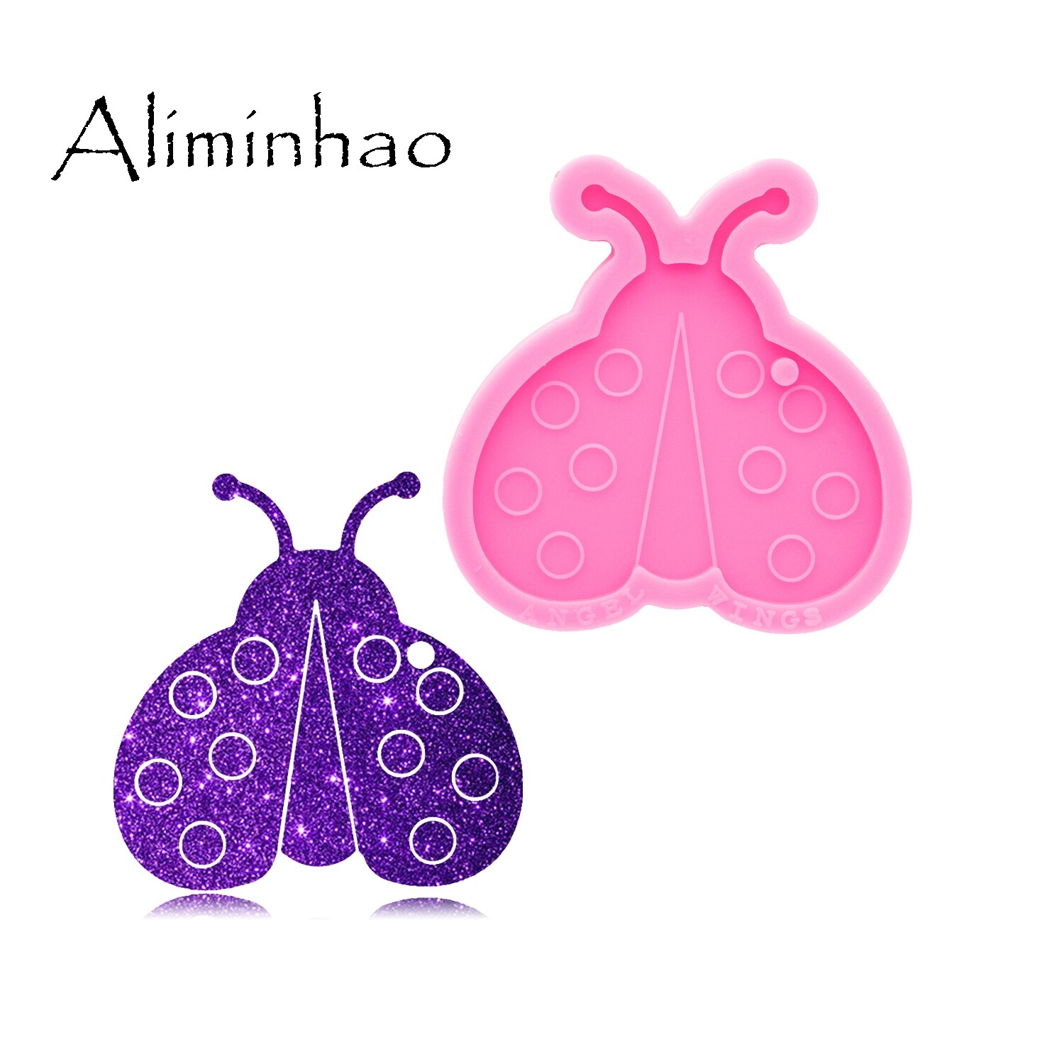 Moule d&#39;abeille en résine Super brillante DY0673, en époxy, artisanal, porte-clés, moules coccinelle en argile polymère: DY0699 Pink