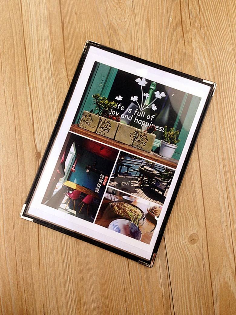 Restaurant Transparent Menu Cover Folder For A4 Panel Menu Holder Hotel Cafes Bar Menu Holder Black