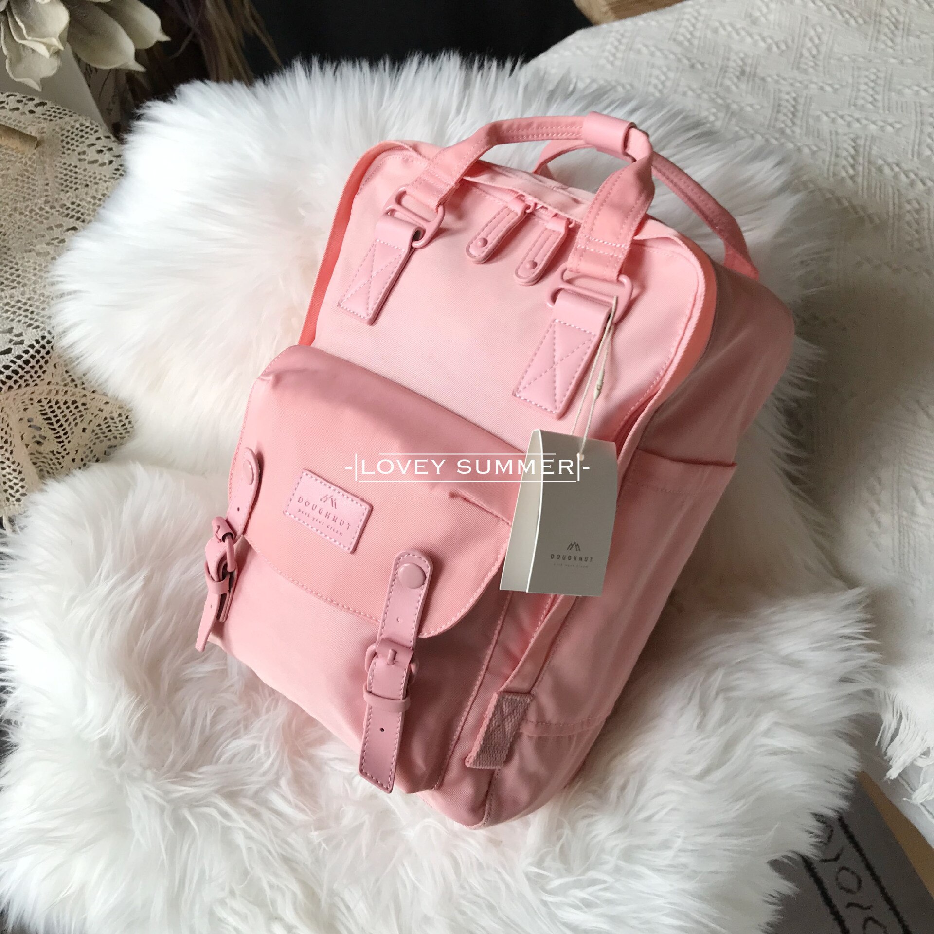 Mochila de viaje de viento de Hong Kong ins para hombres y mujeres, nueva mochila escolar de ocio de para actividades al aire libre: Small Shallow Coral