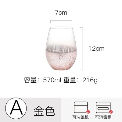 Starry sky gradient discoloration cup glass cup glass woman household tea cup office: A