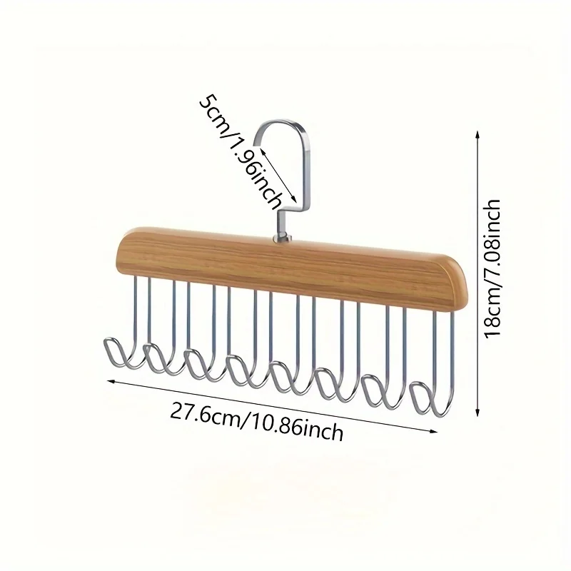 8-Haken-Multifunktions-Hosenträger aus Holz, Unterwäscheständer, Weste, Krawattenhaken, Wäscheständer aus Massivholz.