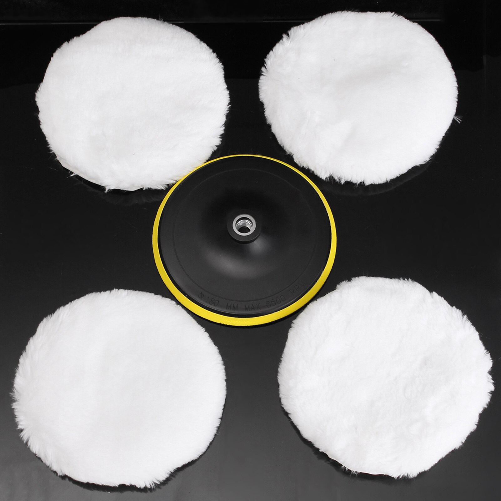 Car Goods 7'' Polisher/Buffer kit Soft Wool Bonnet Pad White Car Polisher Car Body Polishing Discs
