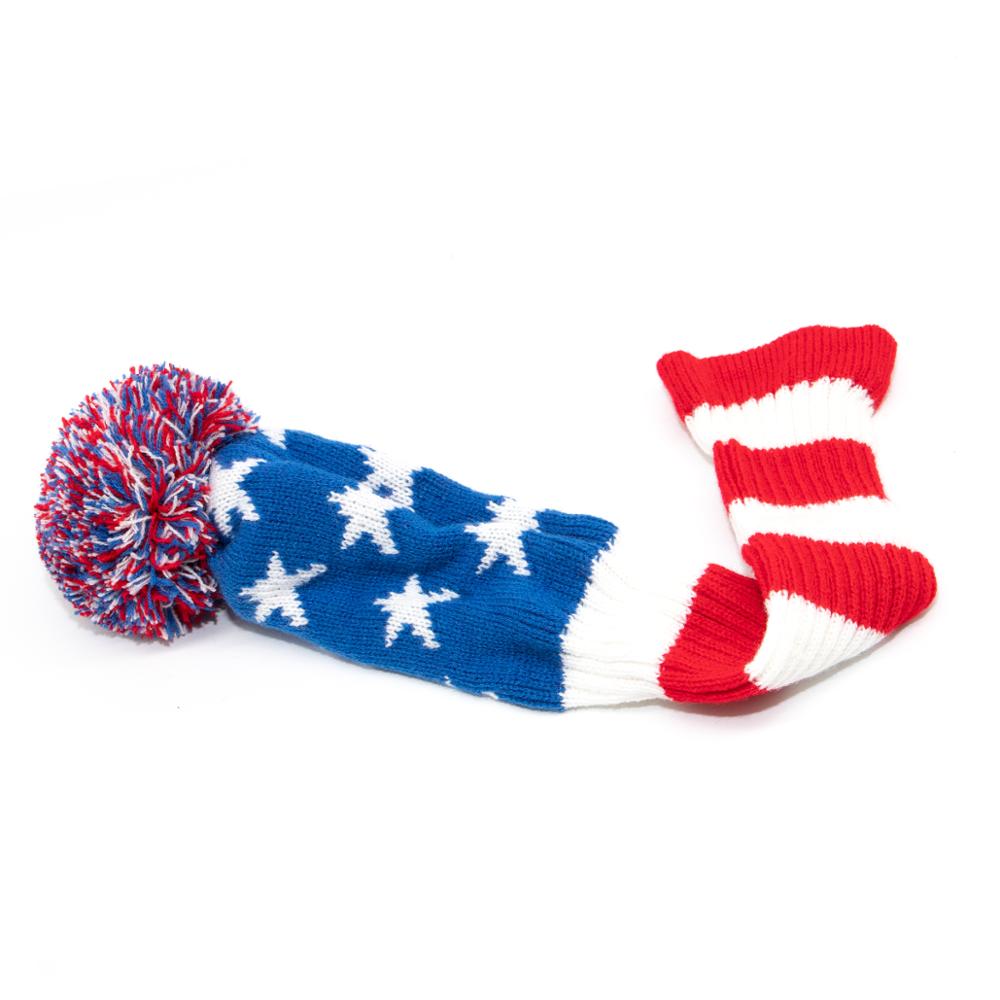 Usa golf breiwol hoofdhoes 3 stuks/set golfclub hoofdhoesset amerika golf houten hoes 135 driver fairway hoofdhoezen met label