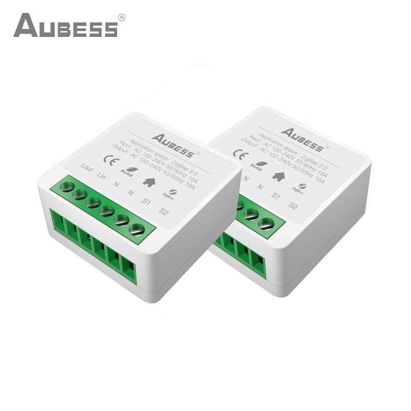 Aubess zigbee 3,0 tuya smart light switch smart home automation diy module breaker supports 2 -way control works with alexa google: 2 pieces