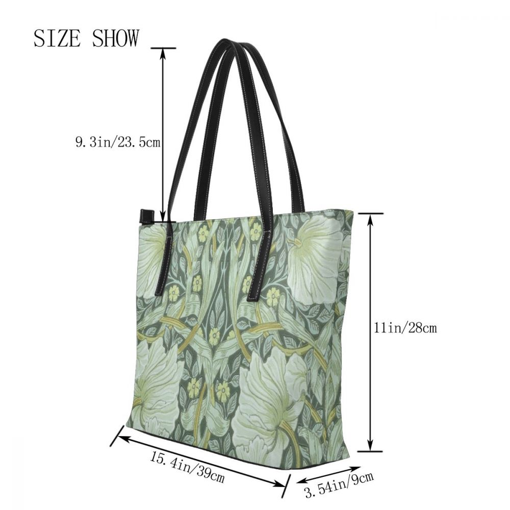 William Morris Fabric Handbag William Morris Fabric Top-handle Bags Trending Teenage Leather Tote Bag Women Handbags