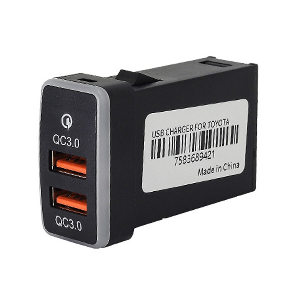 QC3.0 Quick Lading Autolader Dubbele Usb Telefoon Dvr Adapter Plug &amp; Play Kabel Voor Toyota Hilux Vigo