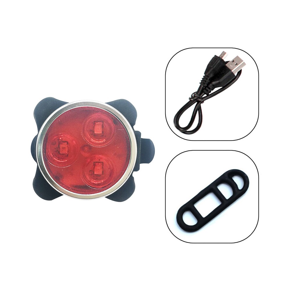 Kit D'éclairage Vélo Avant Et Arrière USB - Rechargeable, LED, Imperméable, Mini Et Puissant (ABS+PC)