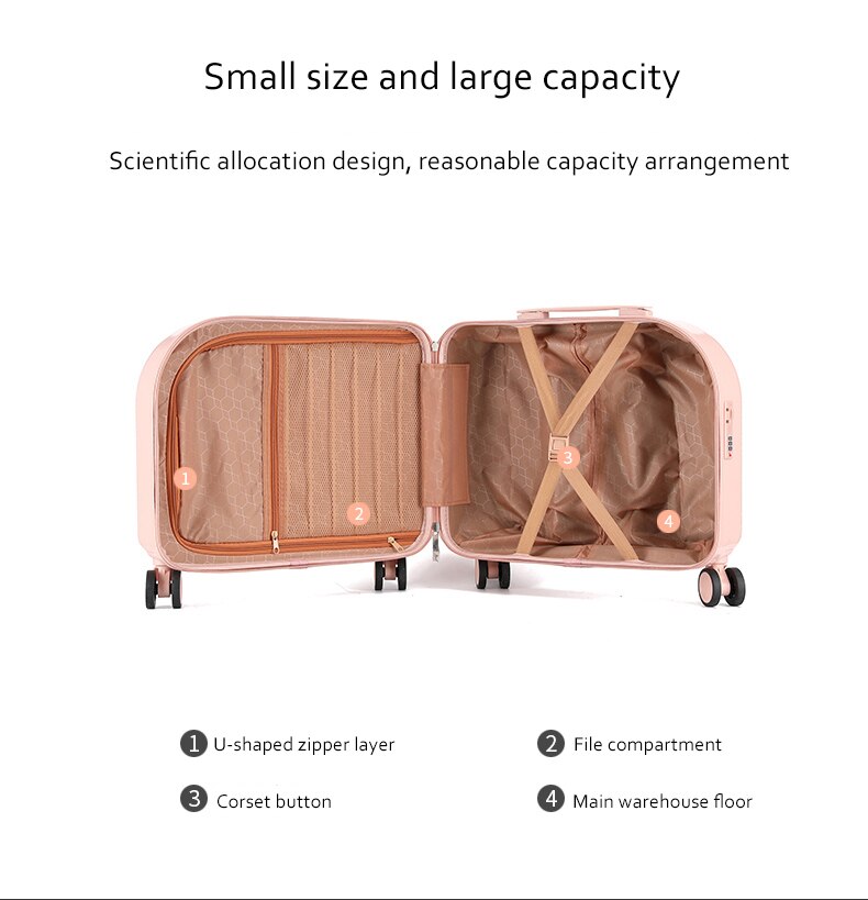 Maleta de viaje de 18 ''y 20'' con contraseña, caja giratoria de 45L, Maleta rodante, Maleta de viaje