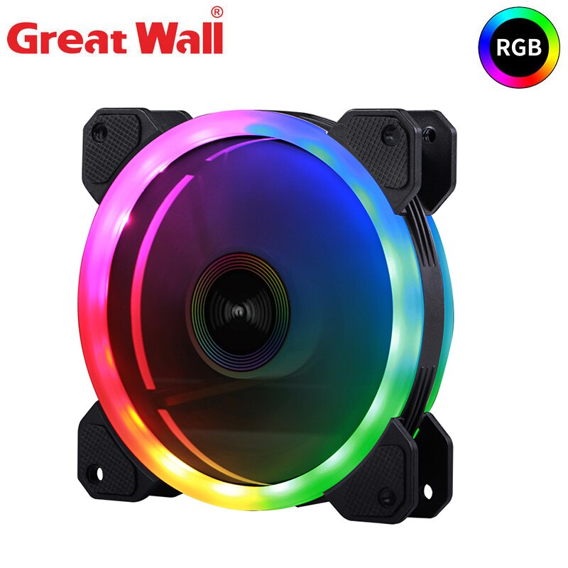 Great Wall PC Case Fan Cooler RGB 120mm 4pin LED Cooling Fans for PC Silent Heatsink 12V Dual Halo Computer Fan RGB Cooling