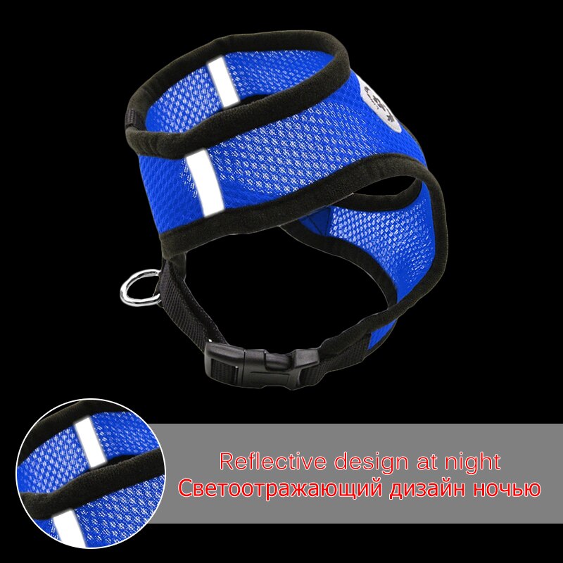 Ademend zacht hondentuigje, kattencontrole, nylon mesh, verstelbaar vest, harnas, riem voor puppy, borstband, huisdierproducten