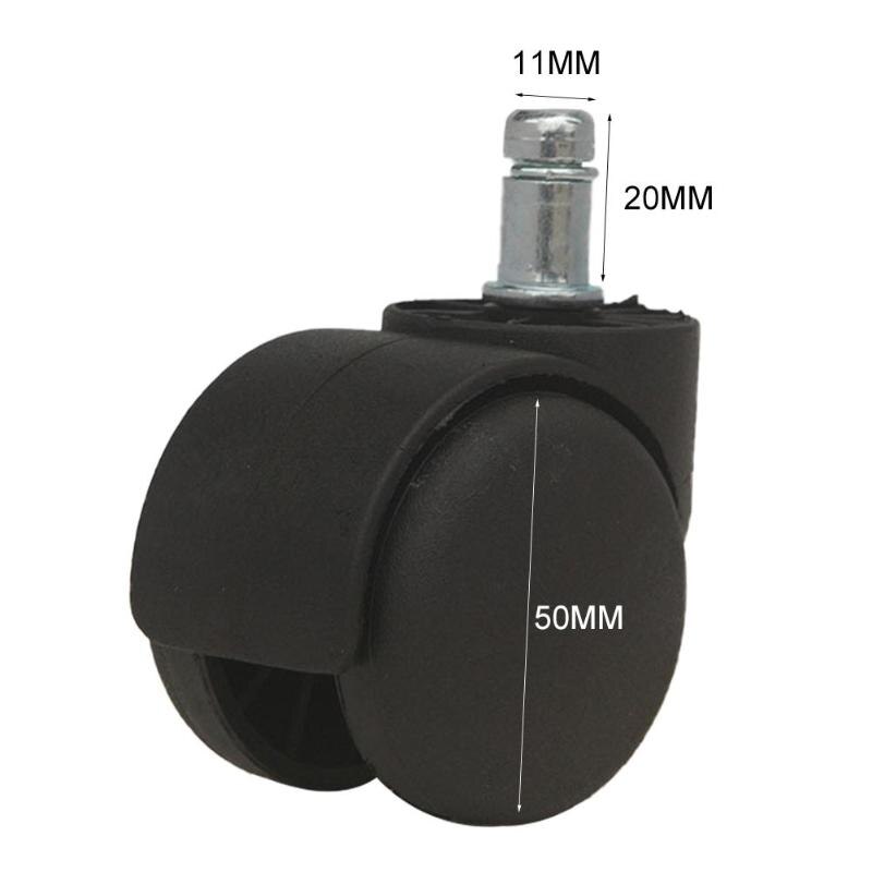 5pcs Silent Office Chair Caster Universal Wheel Swivel Plastic Swivel Roller Wheel Furniture Replacement Hardware