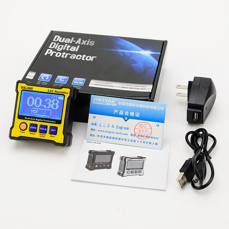 DXL360 Dual Axis Digitale Hoekmeter Met 5 Side Magnetische Base Hoge Precisie Dual-Assige Digitale Display Niveau gauge