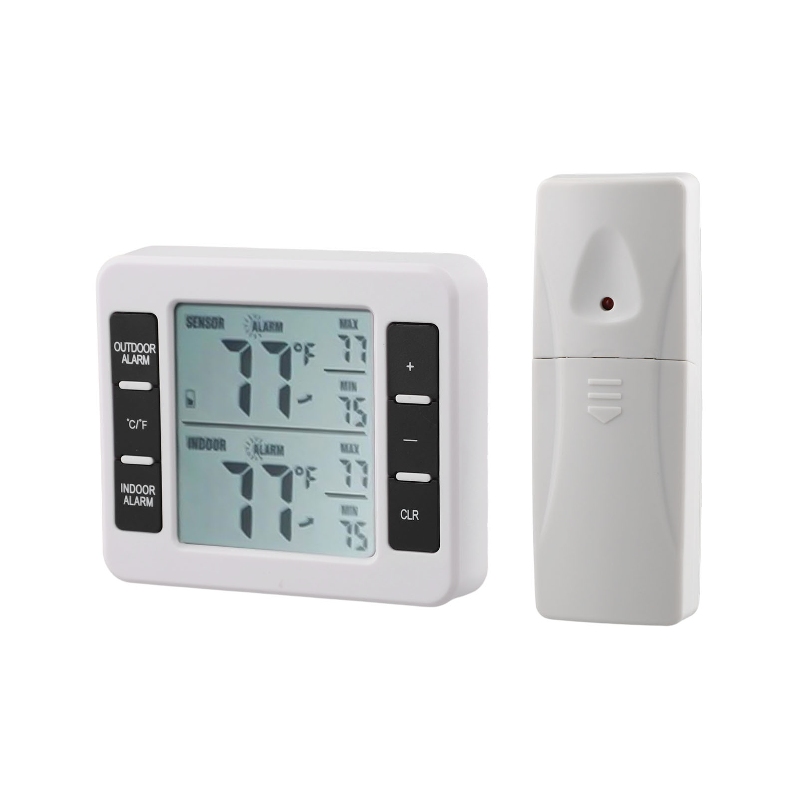 Wireless Refrigerator Thermometer with 12 Sensor Digital Temperature Monitoring for Fridge/Freezer Alarm Function: black