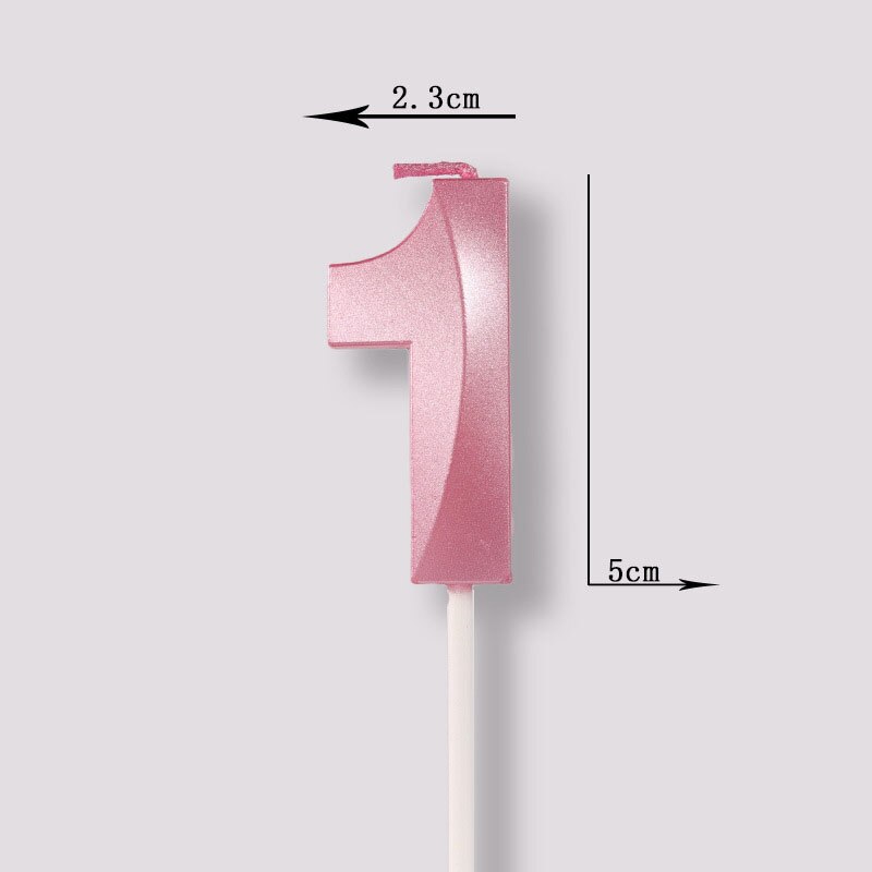 Rose pink Number Candles Party Cake Topper Candle Kids Baby Birthday Anniversary Party Decoration: number 1