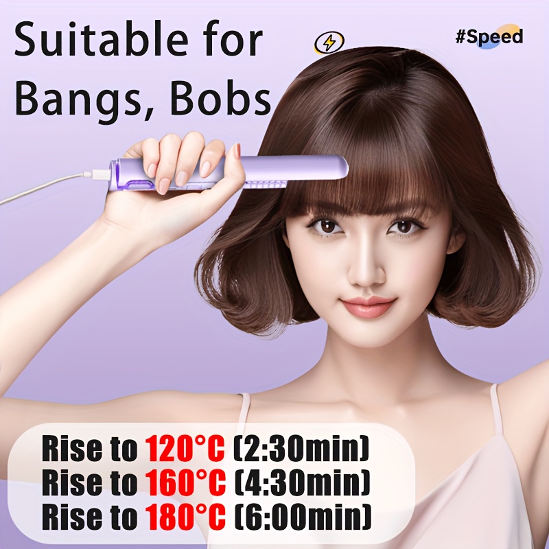 Portable Mini Hair Straightener Lightweight 180 Degrees Celsius Constant Temperature Control, Suitable for Bangs and Short Hair