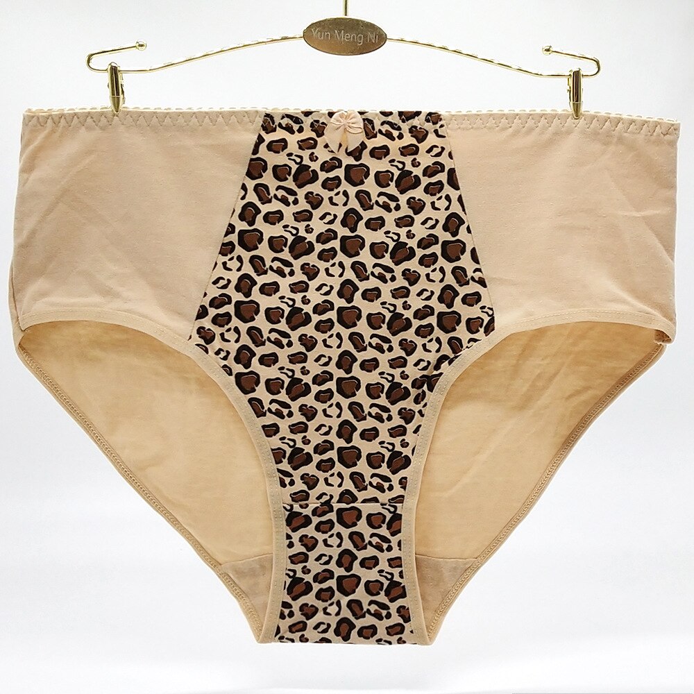 1-10 pcs/lot Big yards 2XL/3XL/4XL panties Large plus size Leopard ladies cotton underwear Women's Mummy pants 89282