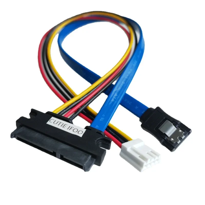FDD 4Pin Female SATA 3.0 Male To 22Pin 7+15 Data Power Supply Integrated Cable For ITX Computer Mainboard SSD Optical Hard Drive
