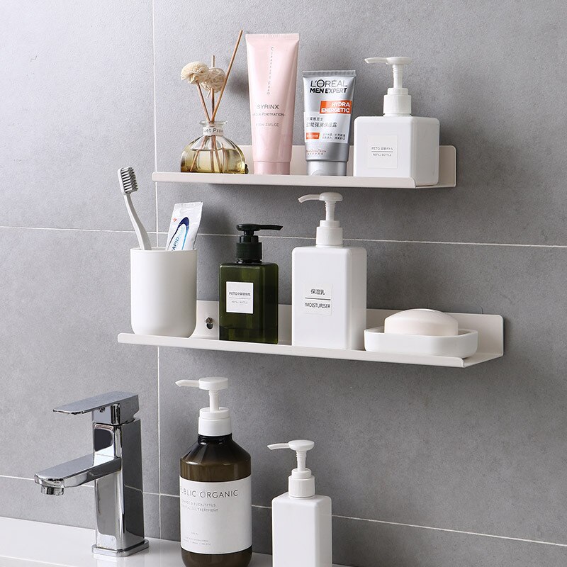 One-word Partition Shelf Nordic Modern Simple Home Decoration Living Room Bedroom Bathroom Wall Hanging Free Punch Display Stand