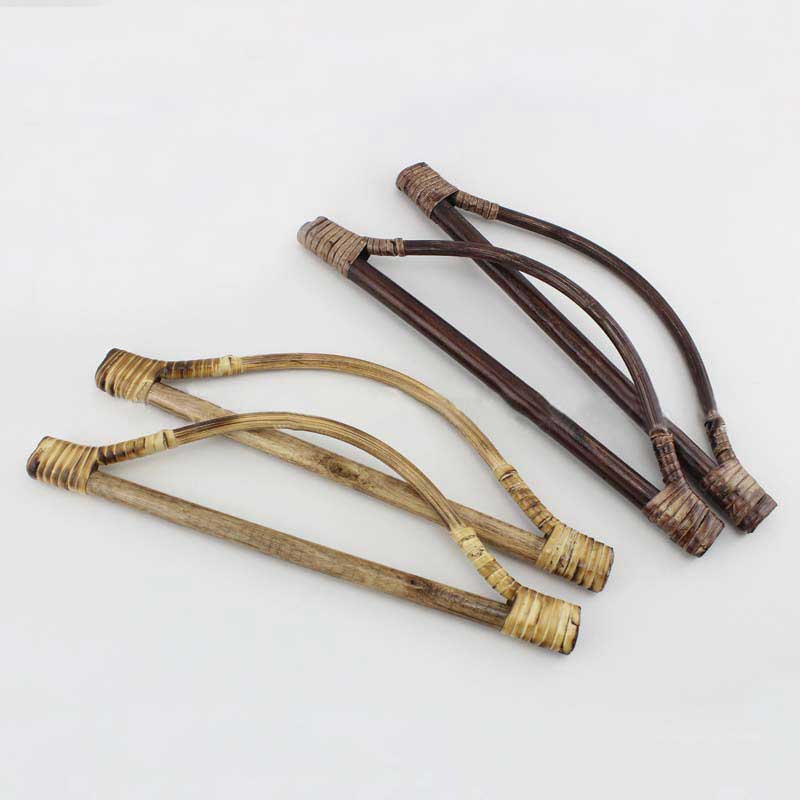 1Pc Bamboe Rotan Purse Hanger Tas Handvat Diy Handtas Vervanging Zak Accessoires Stijl Vintage Houten Zak Frame 27x8cm