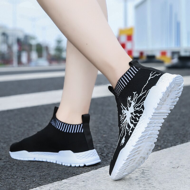 Tuinanle high top sneakers høst kvinner sko ankelsokk menn sneaker casual hvite sko str 11 zapatillas mujer
