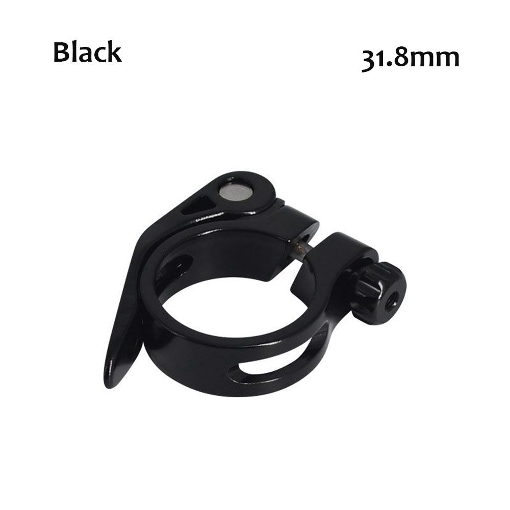 Alloy Mountain MTB BMX Road Bike Quick Release Aluminium Bicycle Seatpost Clamps Bike Seat Clamp: Black-31.8mm