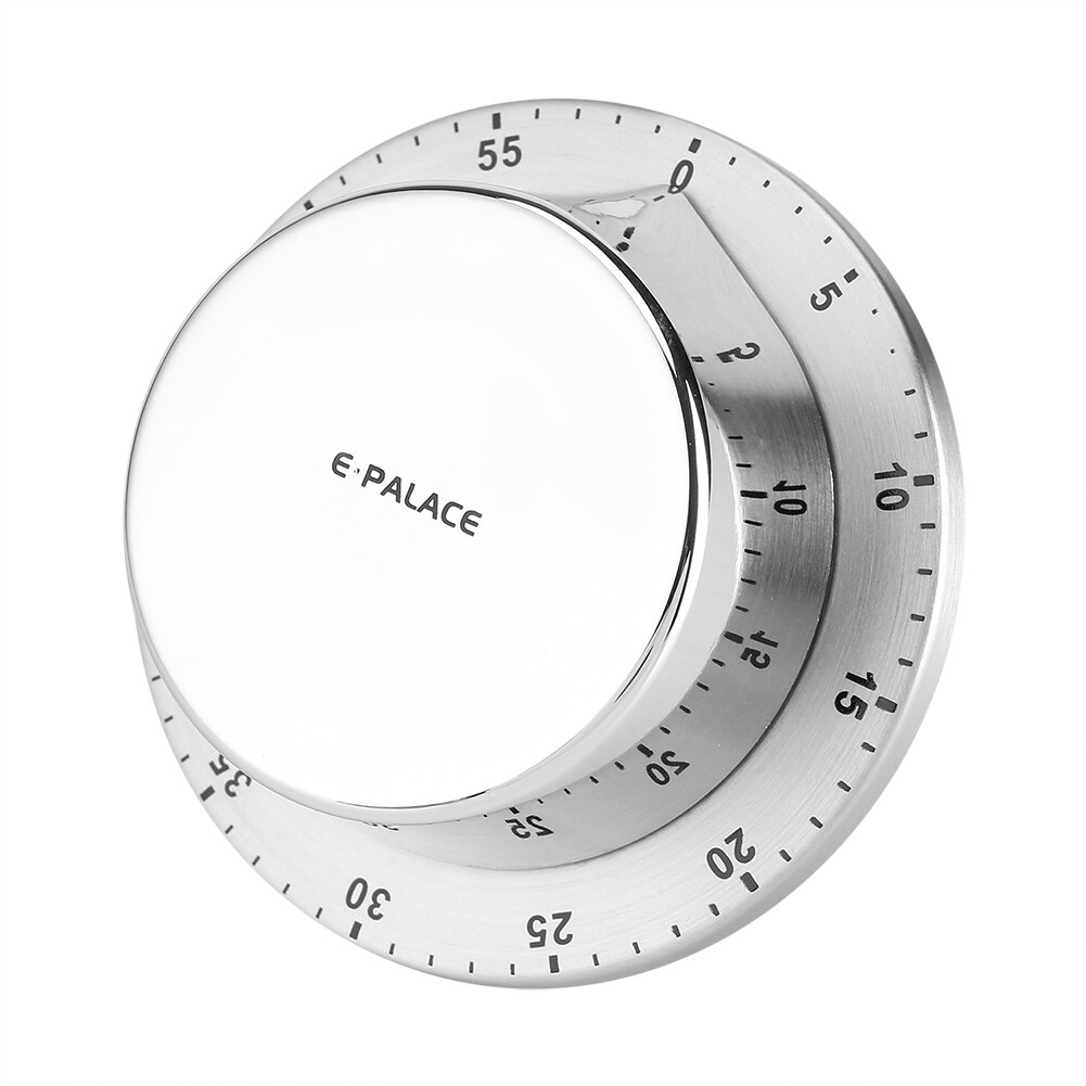 Magnetic Stainless Steel Kitchen Timer Body Mechanical Timer Alarm Cooking Countdown Clock 60 Minutes Kitchen Timer Cooking Tool: Default Title