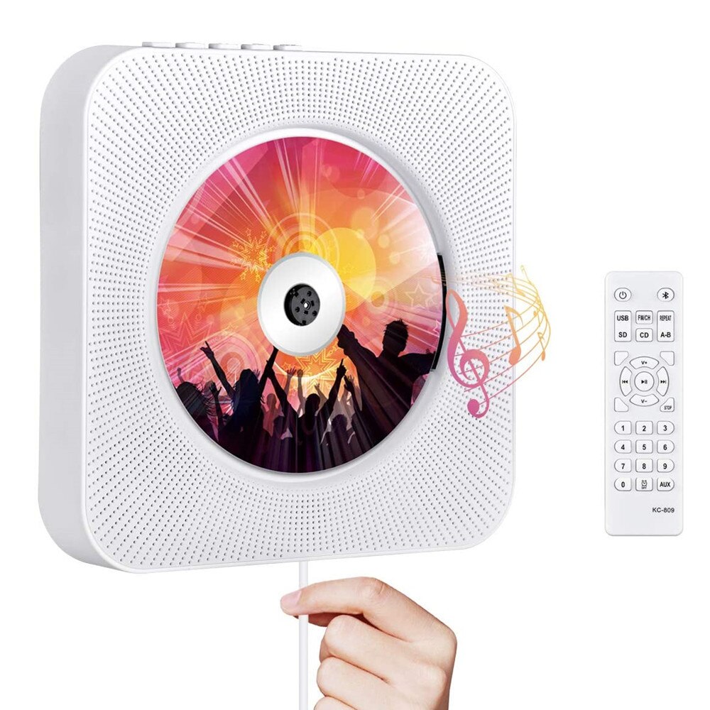 Wall Mounted CD Player With Bluetooth Support FM Radio MP3 Disk Music Player Remote Control Home Stereo Speaker Discman Lecteur