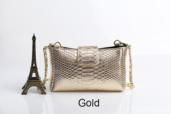 XMESSUN Mode Handtas Reliëf Python Lederen Schoudertas Cross-body Bag Lady Handtas Pouch Trendy Tas: Gold