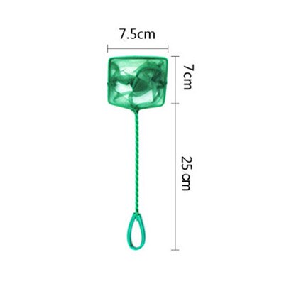 Bærbart fiskenet langt håndtag firkantet akvarietilbehør landingsnet til fisk, flydende genstande, renseværktøj til krabbenet: 3 tommer