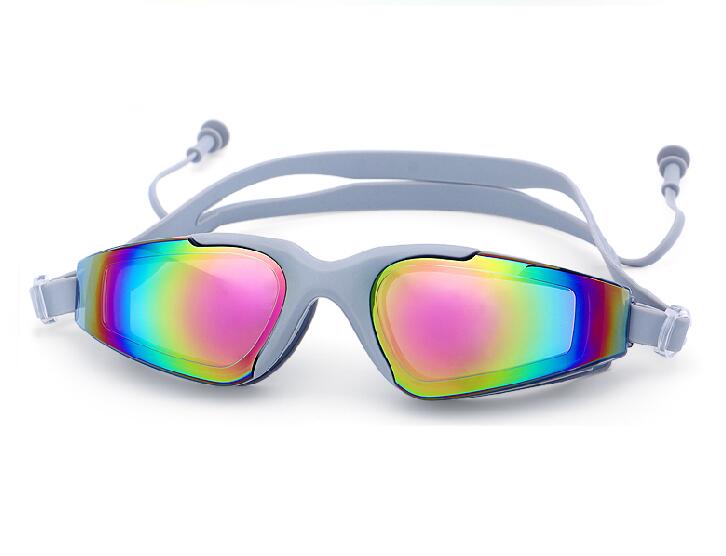 Zwembril heren dames anti-condens oordopjes voor volwassenen arena zwembril gafas natacion waterdichte zwembril: Grijs