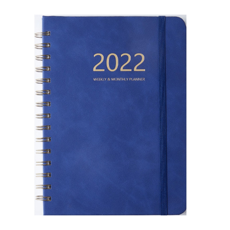 2022 Weekly Planner Notebook Journals Agenda Organizer Daily Plan Note Book Schedule Notepad Stationery School Supplies: Blue