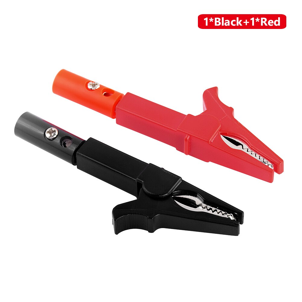 4mm Banana Plug Cable Clips Socket Battery 55MM Alligator Clip + BANANA PLUG, Test Probe Clip Red Black Alligator Banana Plug: 1pc Set