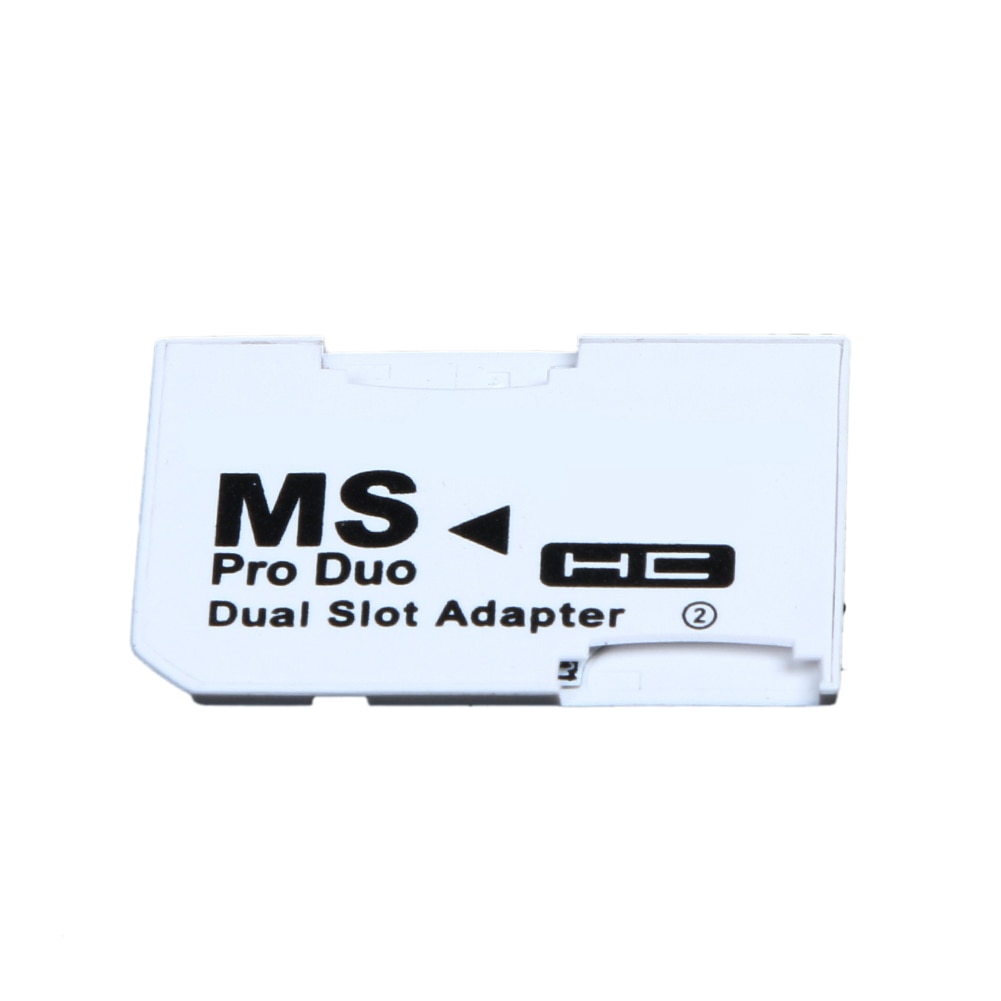 Dual Slot Geheugenkaart Adapter Micro Sd Sdhc Kaarten Converter Micro Sd Tf Naar Memory Stick Ms Pro Duo Voor psp Card Wit Games Case