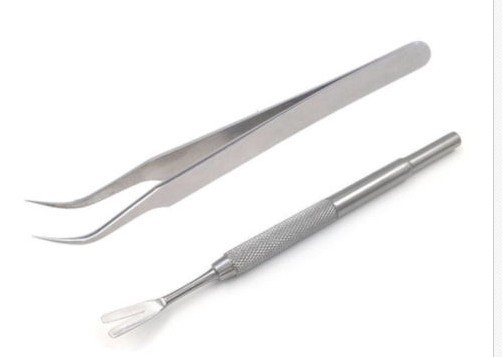 Ferramenta removedora de pulgas para animais de estimação, aço inoxidável de qualidade, gancho para arranhões, conjunto de pinças, gato, cachorro, ferramenta de remoção de carrapatos, suprimentos para tosa de animais de estimação: ROXO