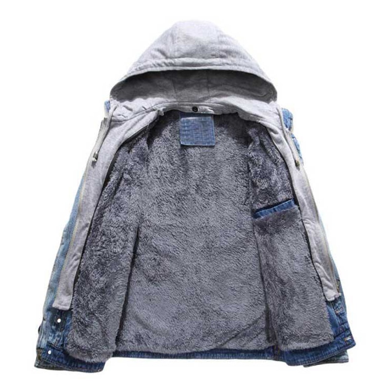 Herr vinter herr jeans jacka tjocka jeansjackor herr luva fleece varm jacka jean för herr