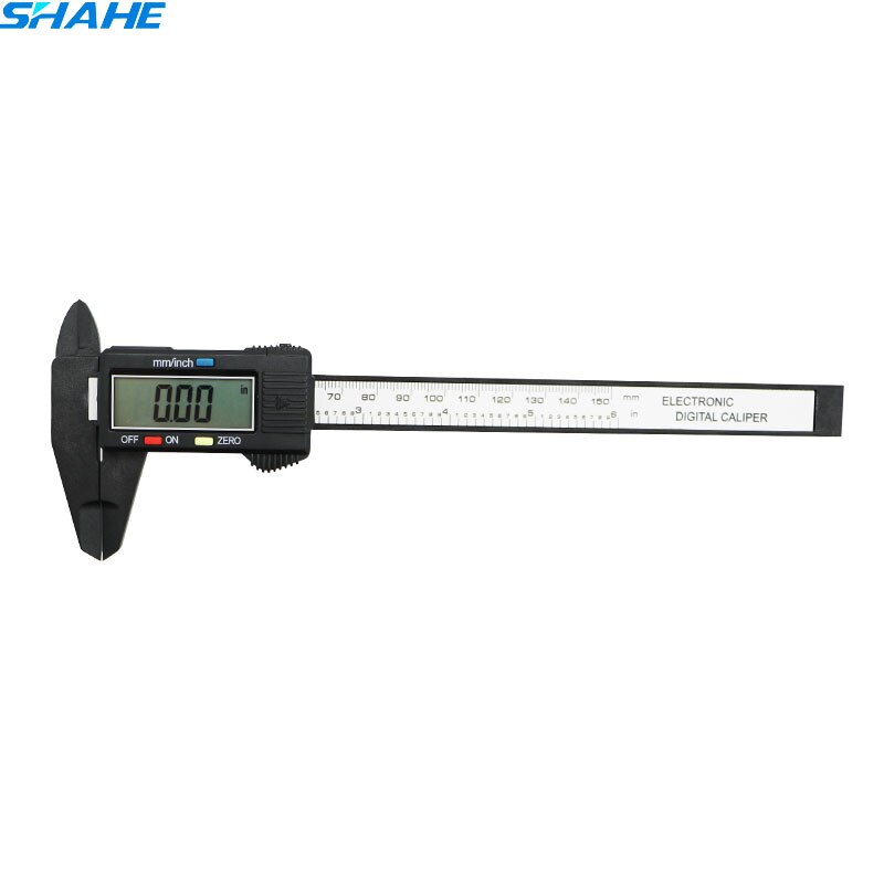 shahe 0-150 mm Plastic LCD Digital Electronic Vernier Caliper Carbon Fiber Vernier Caliper Measurement Tools